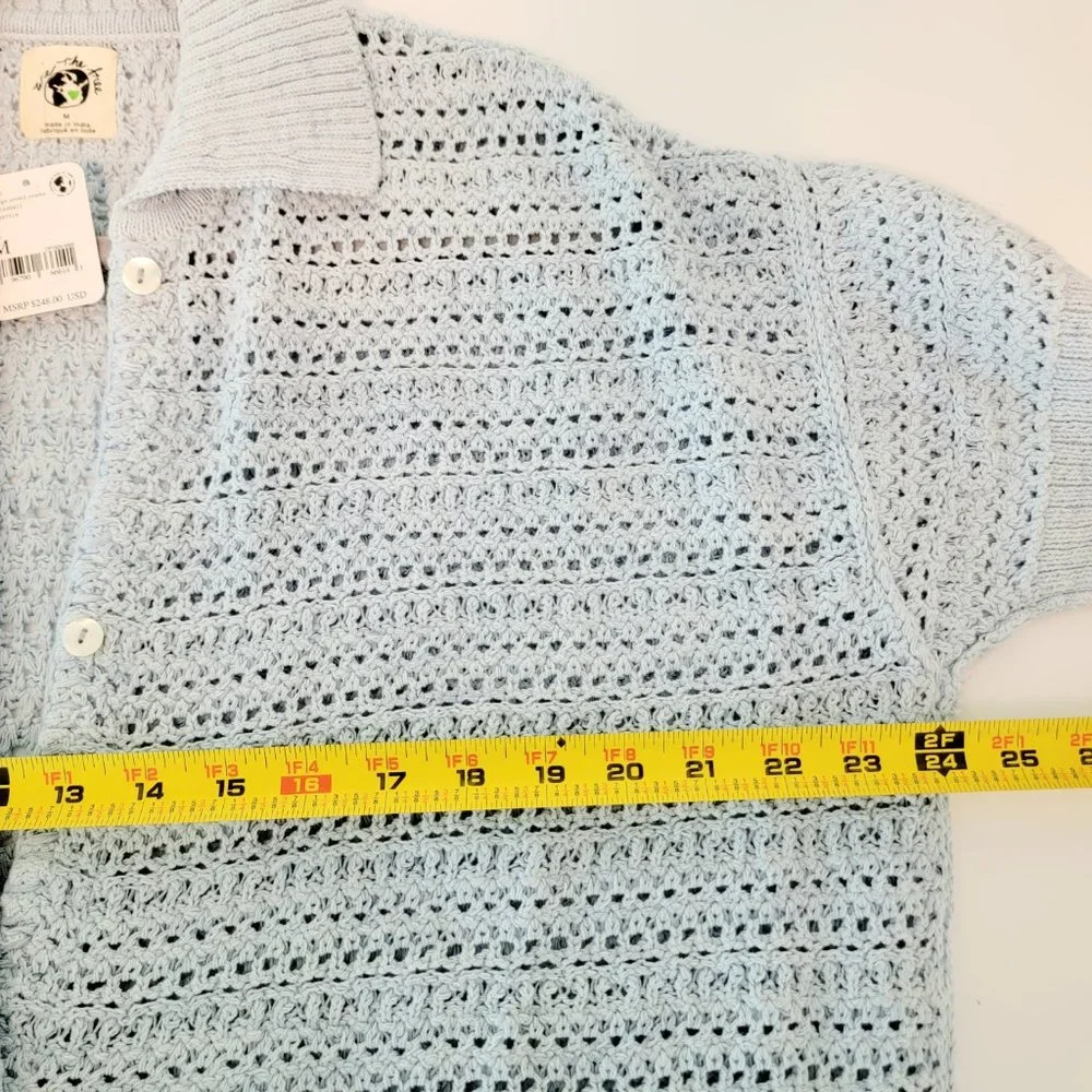 Free People Size Medium Ombré Open Stitch Short Sleeve Knit Cardigan NWT $248 - Picture 12 of 12